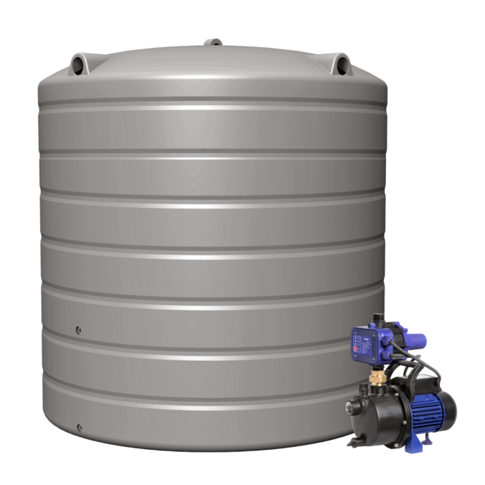 4200 LITRE ROUND WATER TANK with FREE PRESSURE PUMP - excludes pump cover